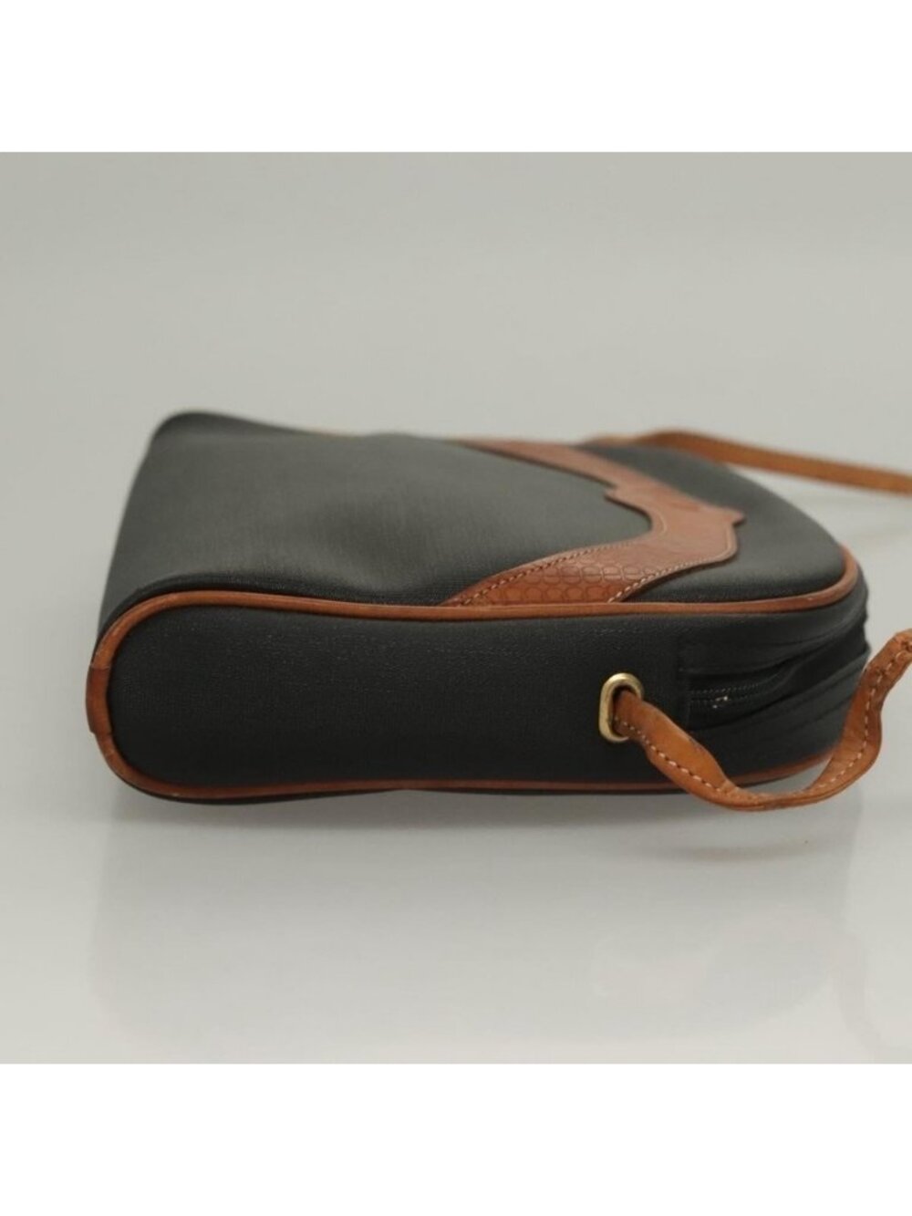 Authentic Christian Dior Shoulder Bag Leather PVC Black Brown - Picture 10 of 16